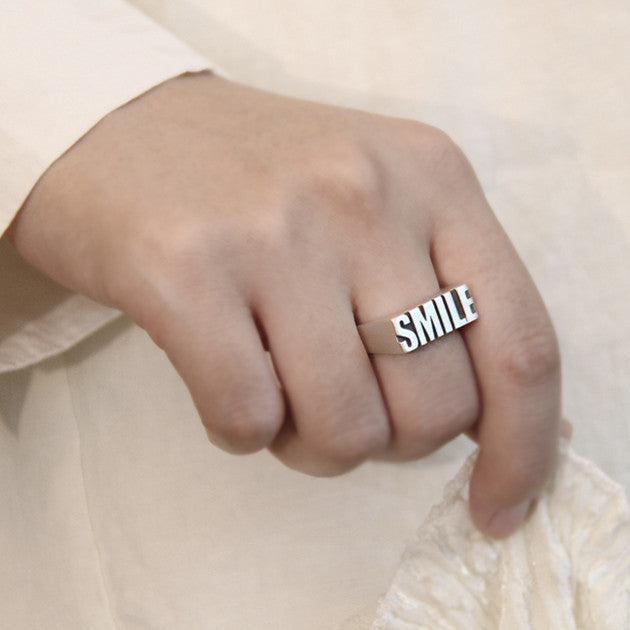 Customized Alphabet Couple Ring Customized Sterling Silver Couple Style Customized Alphabet Couple Ring Customized Sterling Silver Couple Style